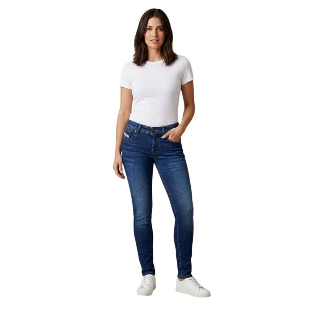 Diesel Womens/Ladies Mid Rise Straight Leg Jeans / Blue Denim - Picture 4 of 4